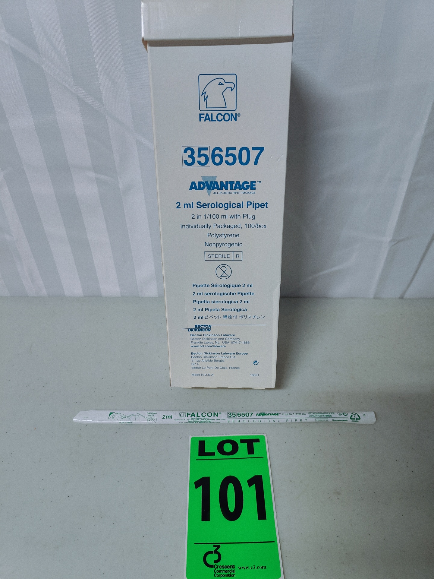 Lot 101 — (60) FALCON 356507 Serological Pipets, 2 mL